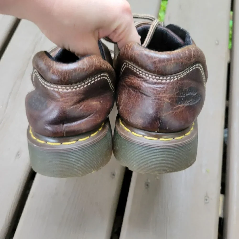 Dr Martens 12312‎ y2k Low Boot Lug Sole Platform Brown Leather Shoes Men's 11